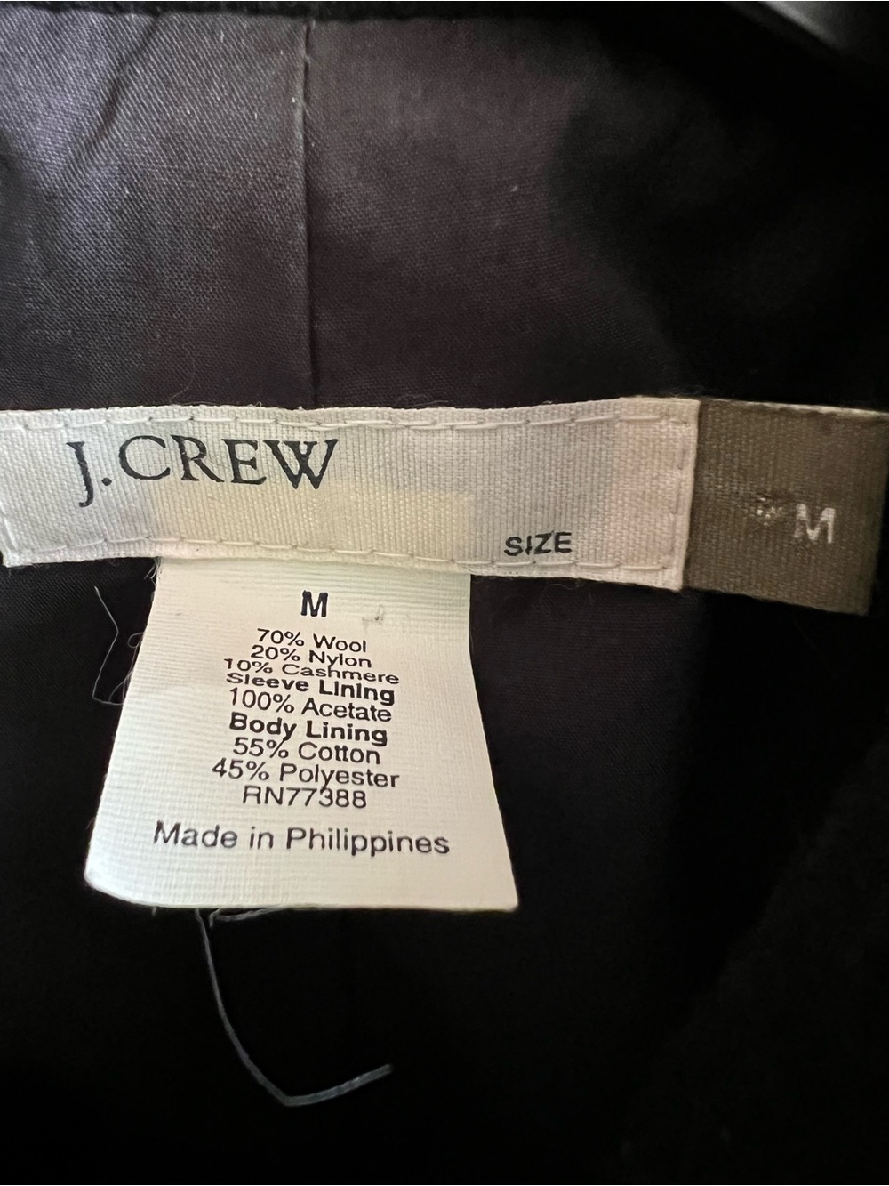 Women’s Black J. CREW Peacoat Wool & Cashmere size M - Picture 2 of 11